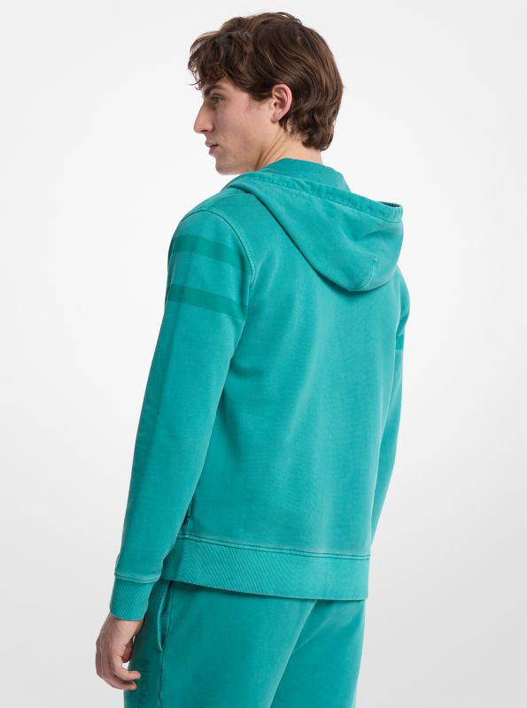 Michael Kors Logo Garment-Dyed Cotton Zip Up Hoodie