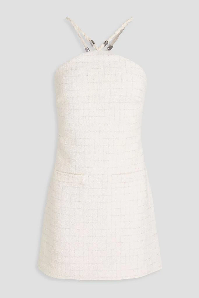 white halter dress with flowers Maya White Floral Applique Halter Mini Dress main image 1