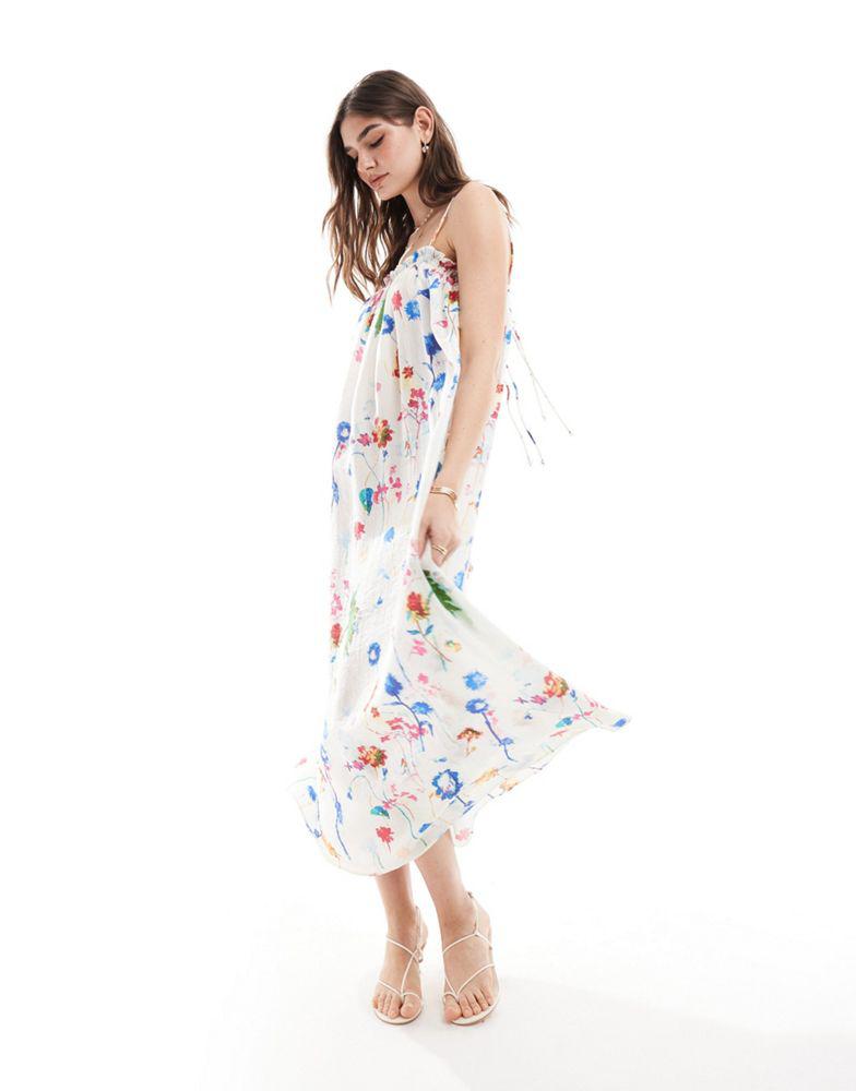 & Other Stories & Other Stories double strap midaxi dress in bright floral print