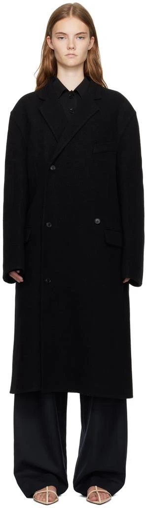Recto Black Handmade Wool Coat 1