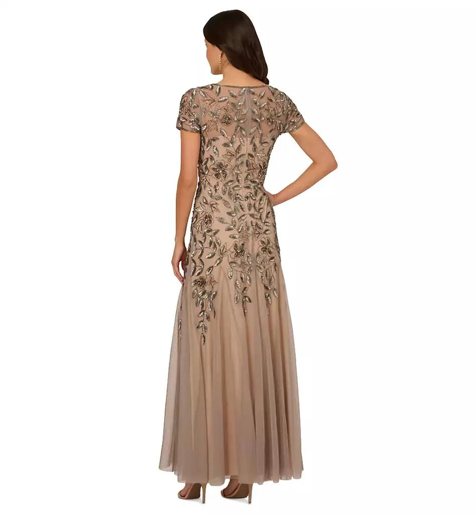 Adrianna Papell Plus Size Floral-Beaded Gown 2