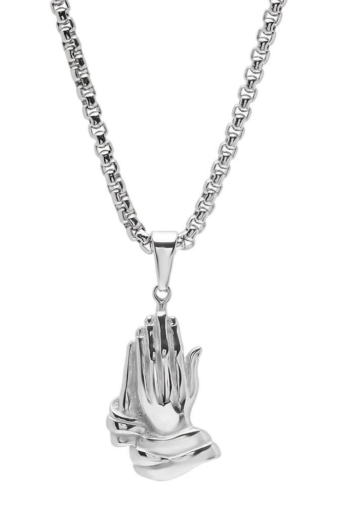 HMY JEWELRY Men's Prayer Hand Pendant Necklace 3