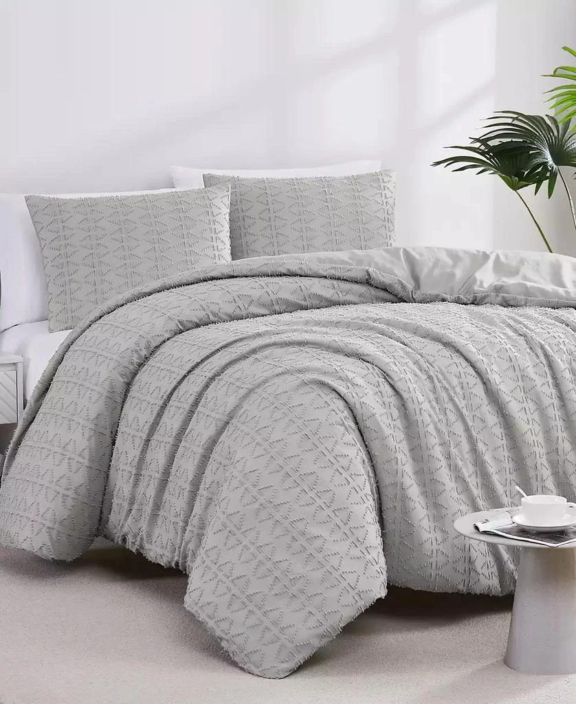 SOUTHSHORE FINE LINENS Dhara 2 Piece Textured Duvet Cover Set 1