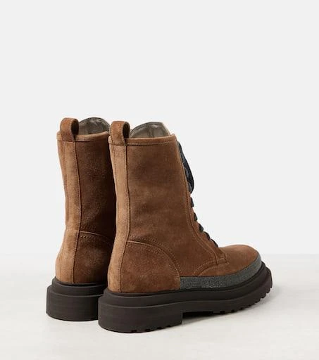 Brunello Cucinelli Monili suede combat boots 3