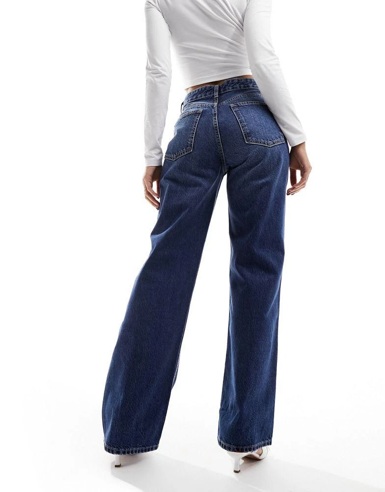 Bershka Bershka high waisted 90s wide leg jeans in indigo wash 3