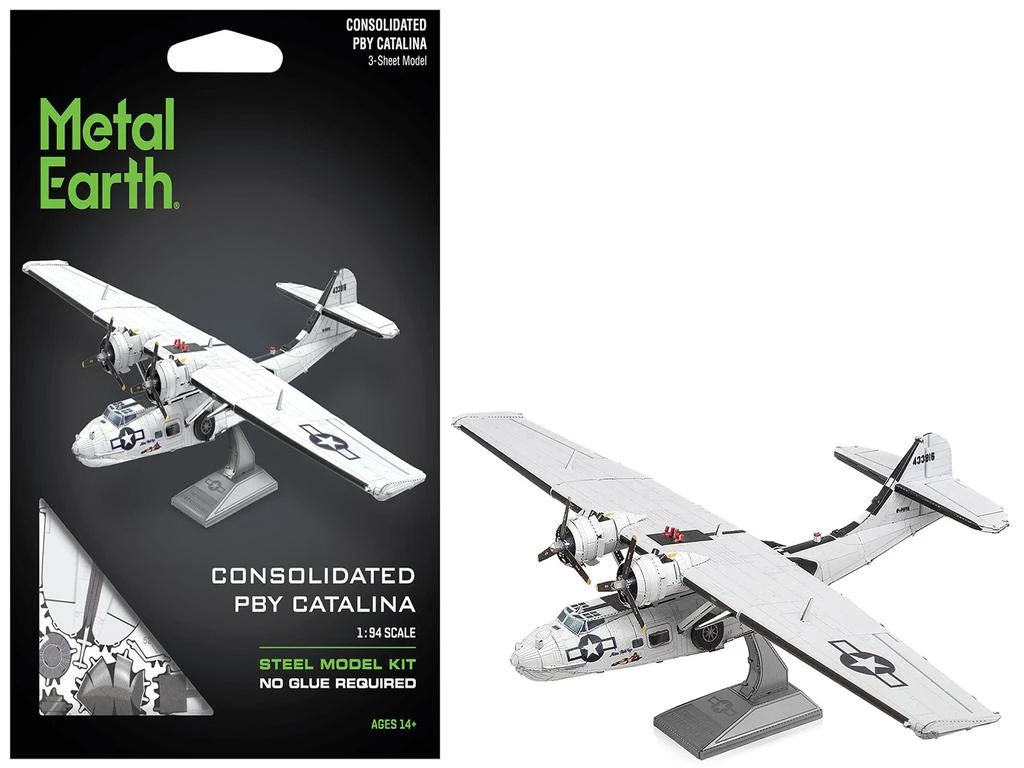 Metal Earth Consolidated PBY Catalina Miss Pick Up US Army Air Forces Amphibious Aircraft Steel Model Kit Moderate Difficulty