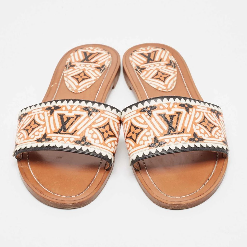 Louis Vuitton Louis Vuitton Multicolor Canvas and Leather Lock It Flat Sandals Size 40 3