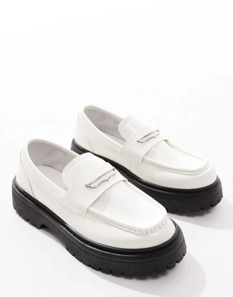 ASOS ASOS DESIGN chunky loafers in white 2