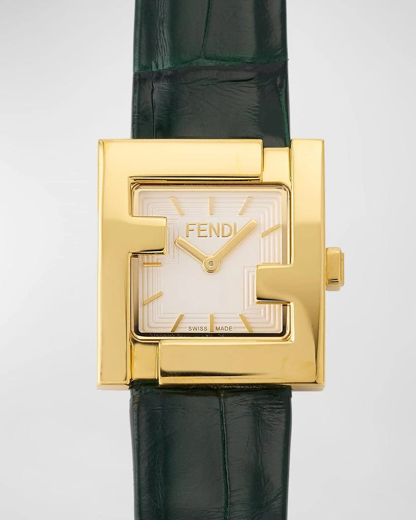 Shop Square FF Watch with Alligator Strap on Sale at BeyondStyle