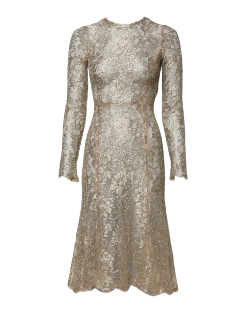 Dolce & Gabbana Floral Lace Long Sleeves Fit & Flare Women's Dress 1