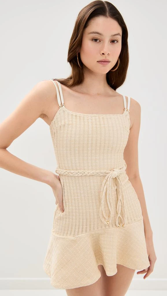 PatBO White Gold Knit Mini Dress 1