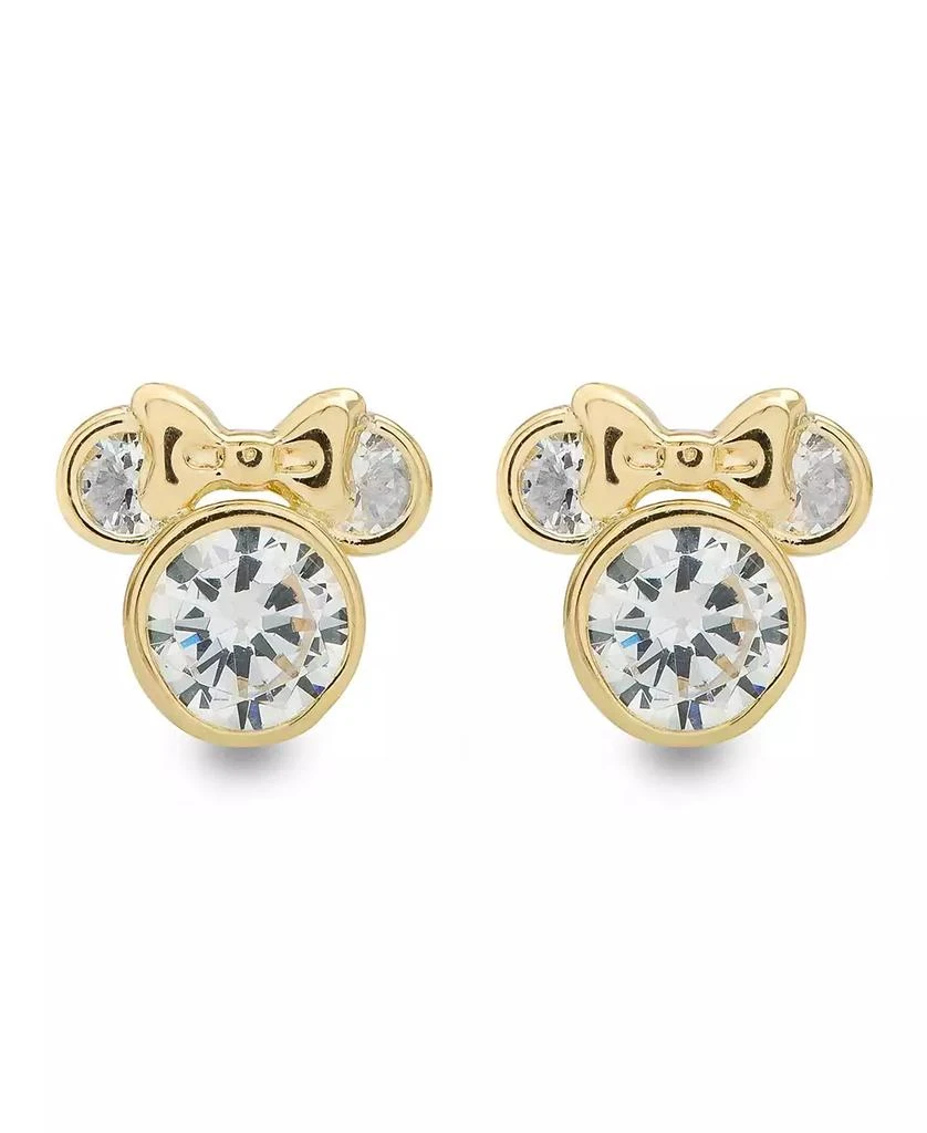 Disney Children's Cubic Zirconia Minnie Mouse Stud Earrings in 14k Gold 3