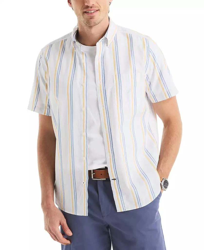 white christmas dresses Nautica Mens Classic Fit Soft Wash Poplin Long Sleeve Button Down Shir –  ShopCGX main image 0