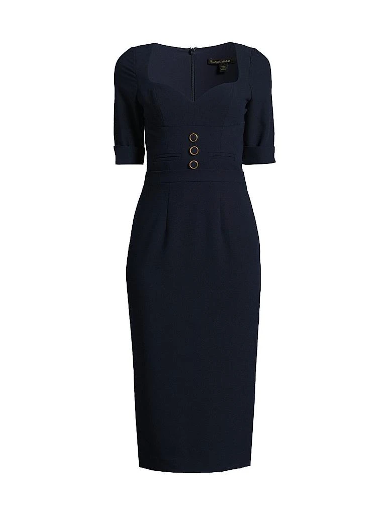 navy blue dress for baby girl Black Halo Harmon One-Shoulder Draped Sheath Dress - Dresses & Skirts main image 1