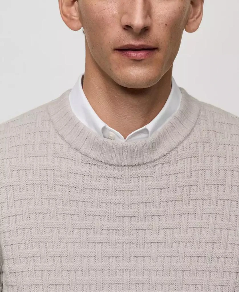 Mango Men's Crossed-Knit Sweater 7