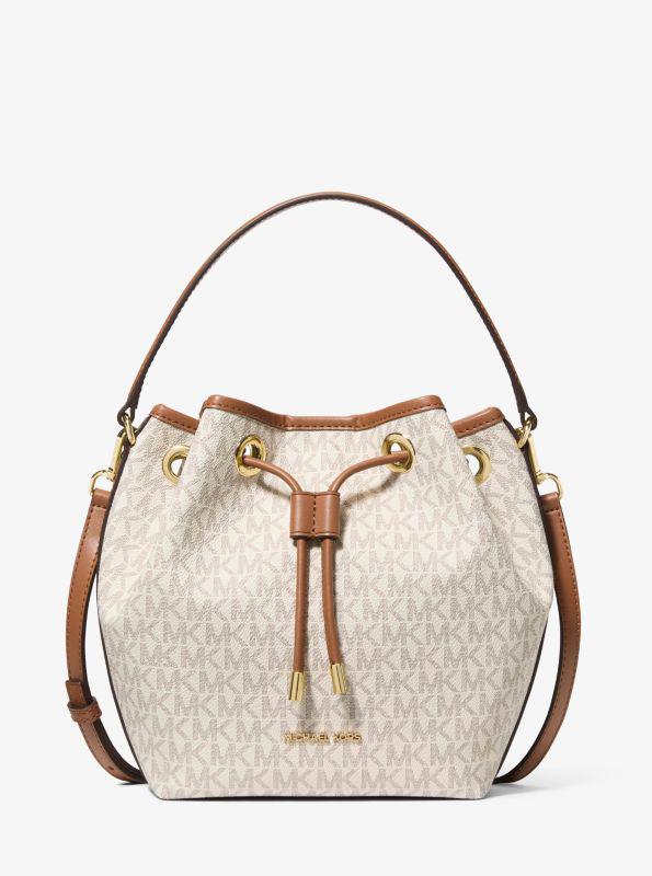 Michael Kors Avery Medium Signature Logo Bucket Messenger Bag