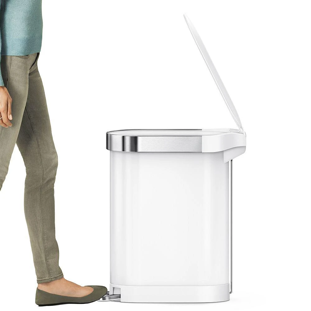 simplehuman 45-Liter Slim Step Trash Can with Liner Rim 2