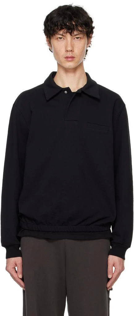 Lady White Co. Black Textured Richmond Polo 1