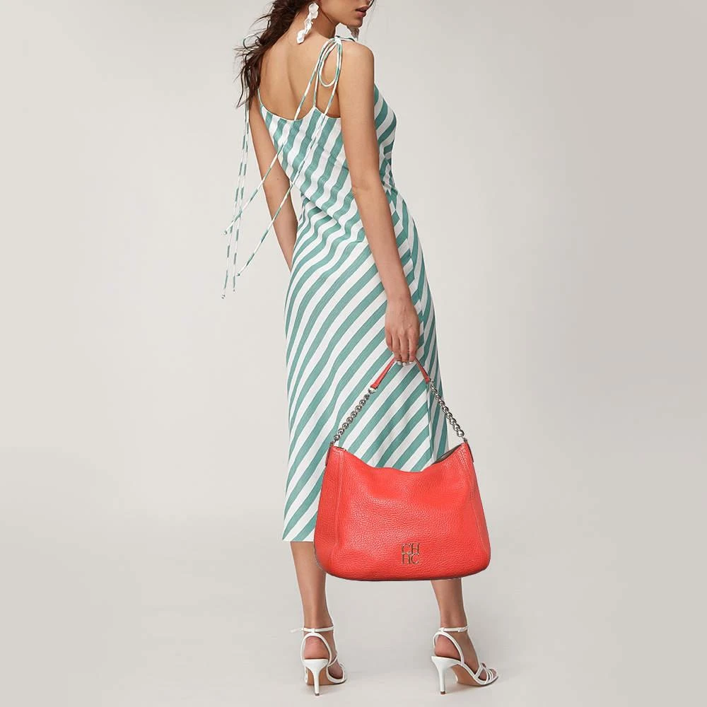 Carolina Herrera Carolina Herrera Orange Leather Chain Hobo 2
