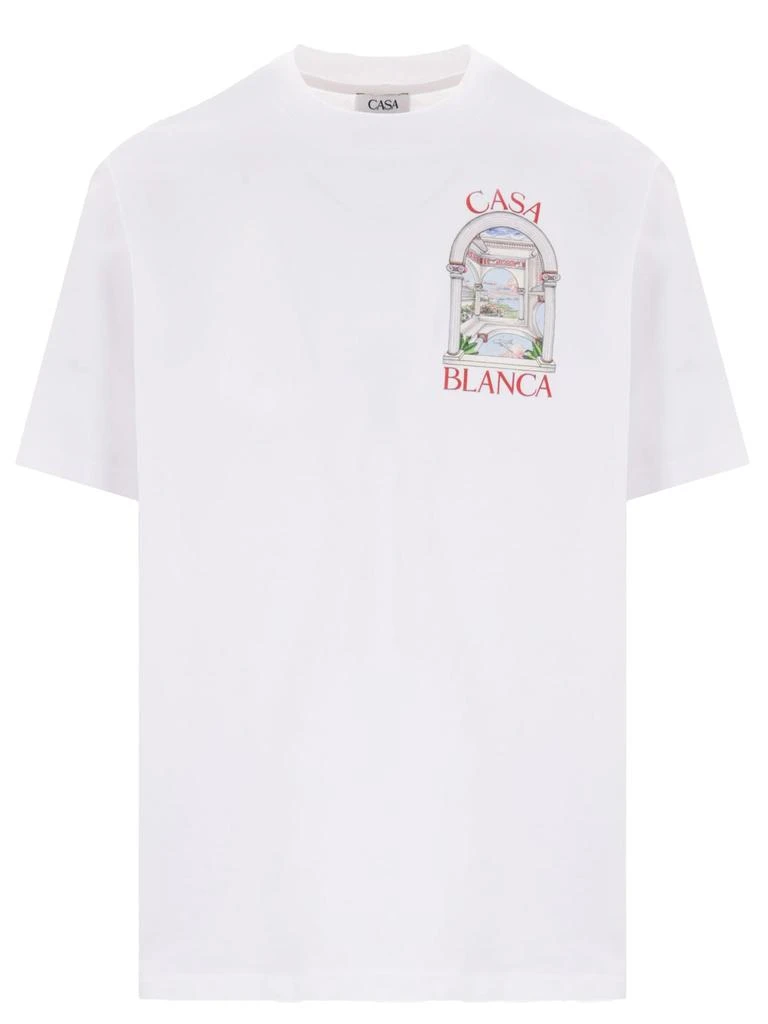 Casablanca White Cotton Jersey T-shirt 1