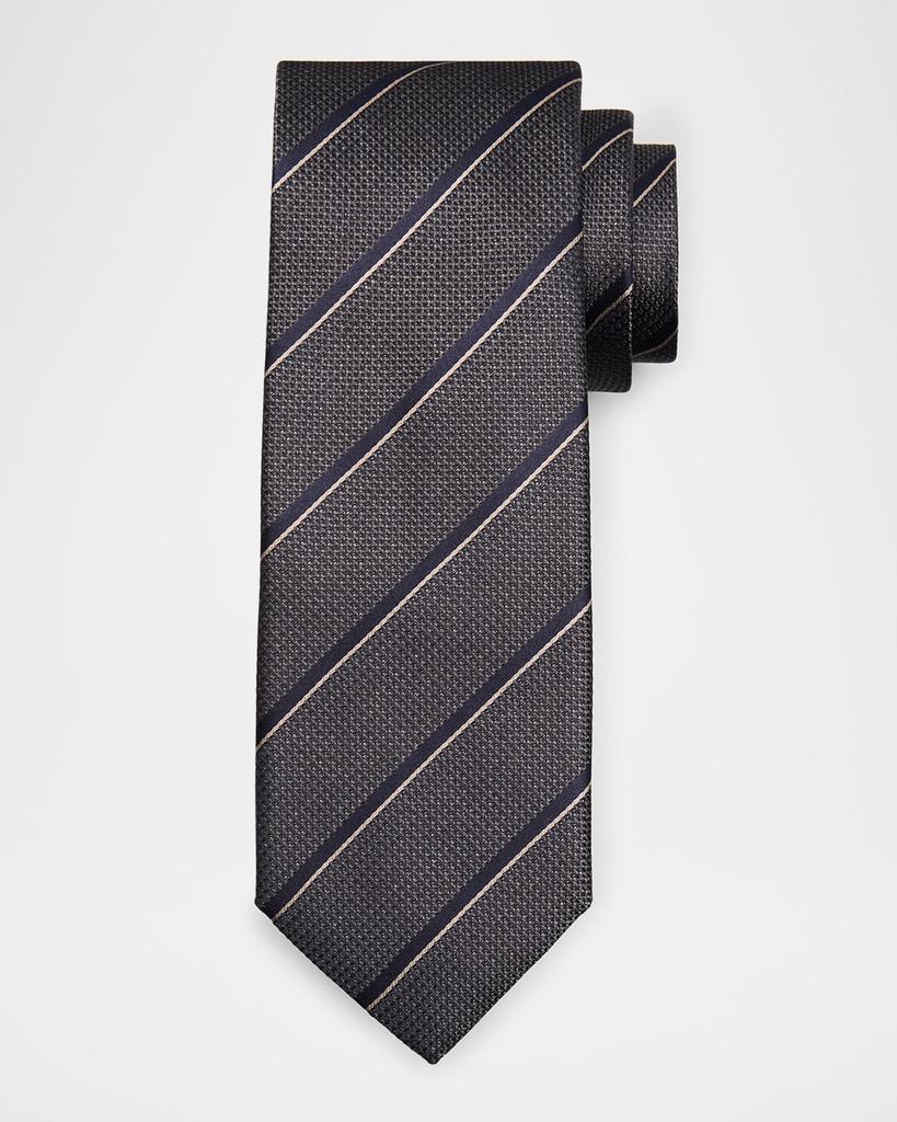 Canali Men's Textured Multi-Stripe Silk Jacquard Tie