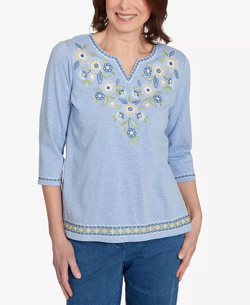 売れ筋商品|||アルフレッドダナー カットソー トップス レディース Women's Rainbow Dot Split Neck Top Multi Alfred Dunner Women's Rainbow Dot Split Neck Top - BeyondStyle