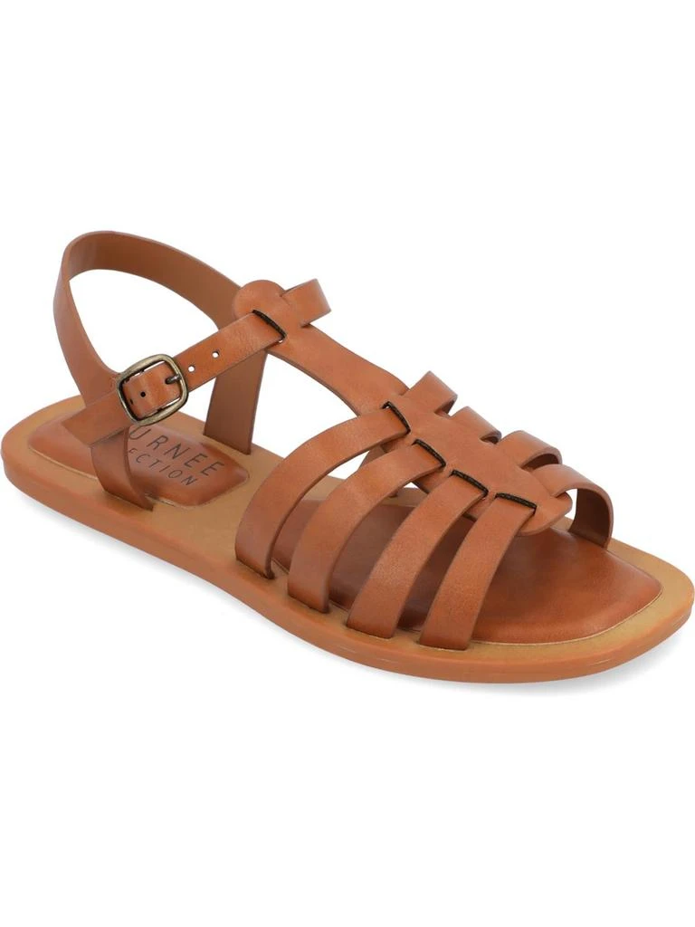 Journee Collection Benicia Womens Faux Leather Strappy Fisherman Sandals 6