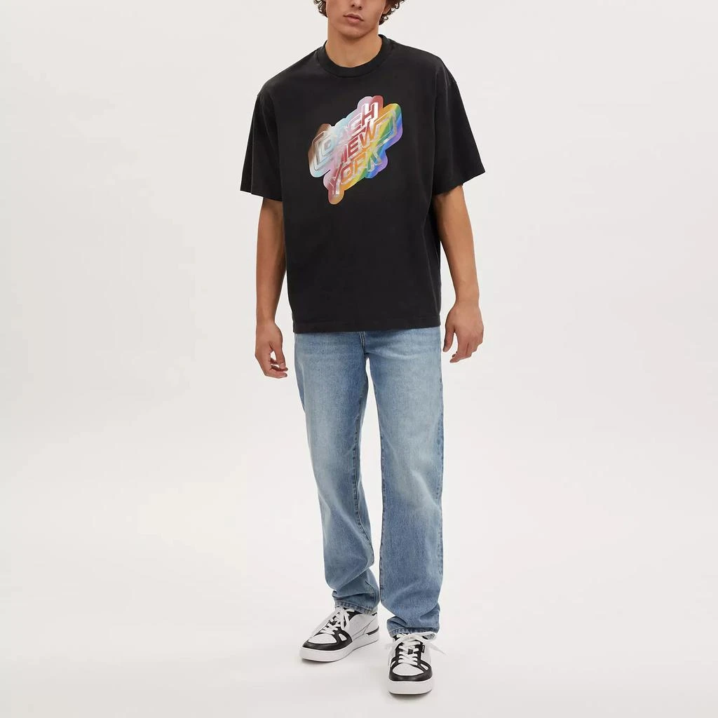 Coach Rainbow New York T Shirt In Organic Cotton 4