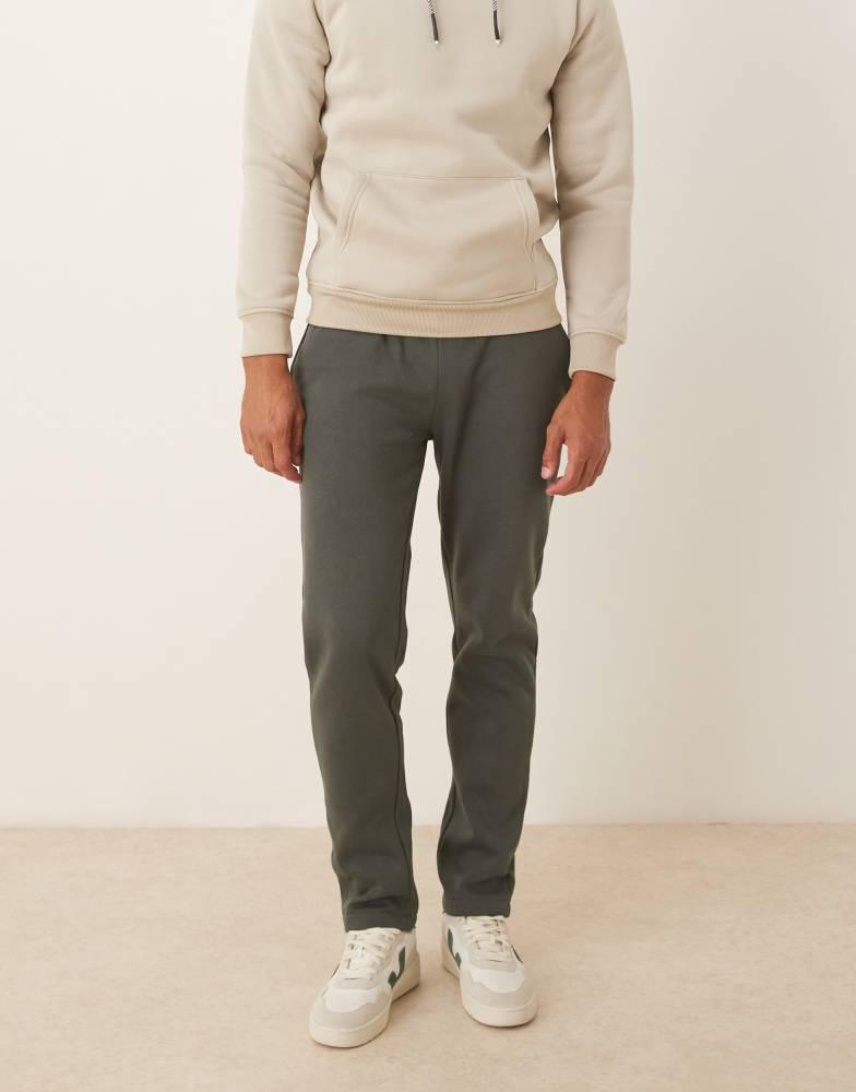 Brave Soul Brave Soul Straight leg open hem joggers in green