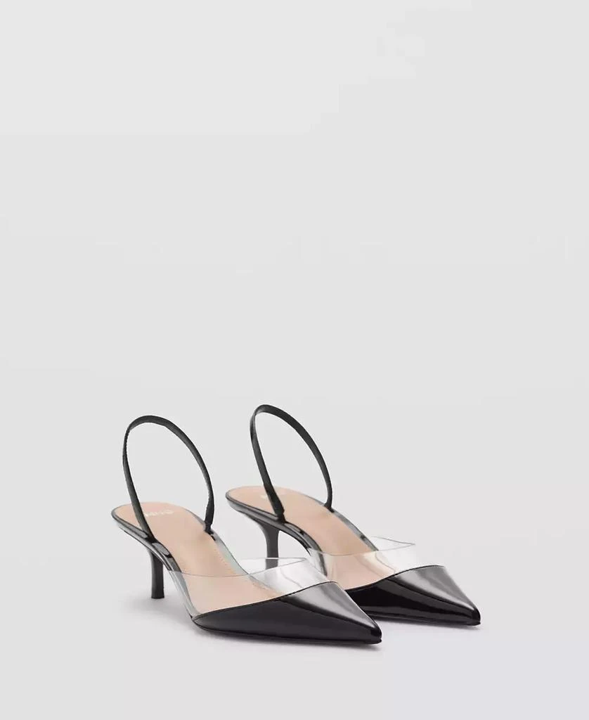 Mango Women's Vinyl Panel Heeled Shoes 1