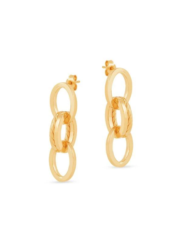 Saks Fifth Avenue 14K Yellow Gold Link Drop Earrings 4