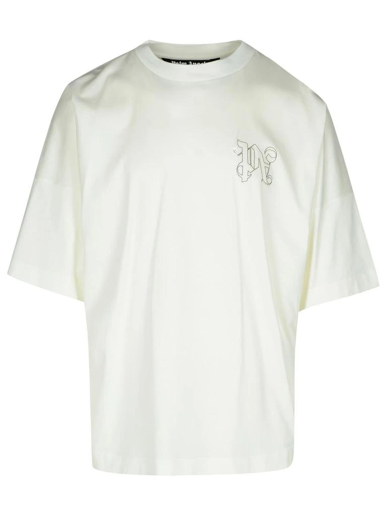 Palm Angels White Cotton T-shirt 1