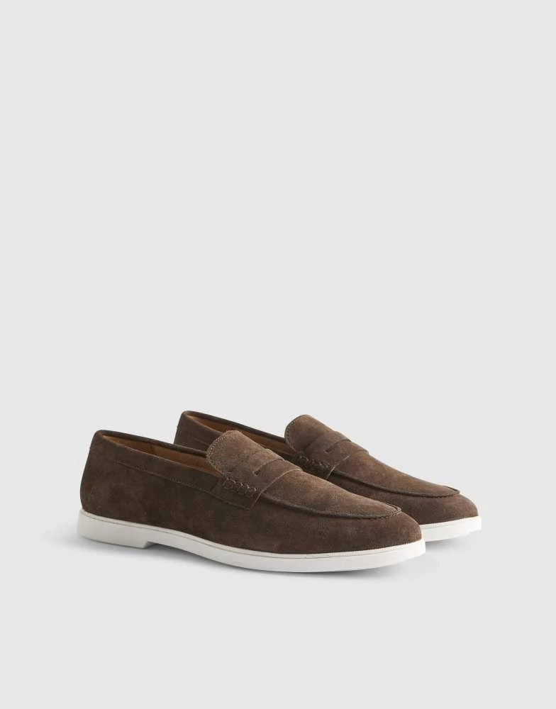 Donald Pliner  Men\'s Davey Treated Suede Loafer Brown Size 8.5 Donald Pliner - Men main image 3