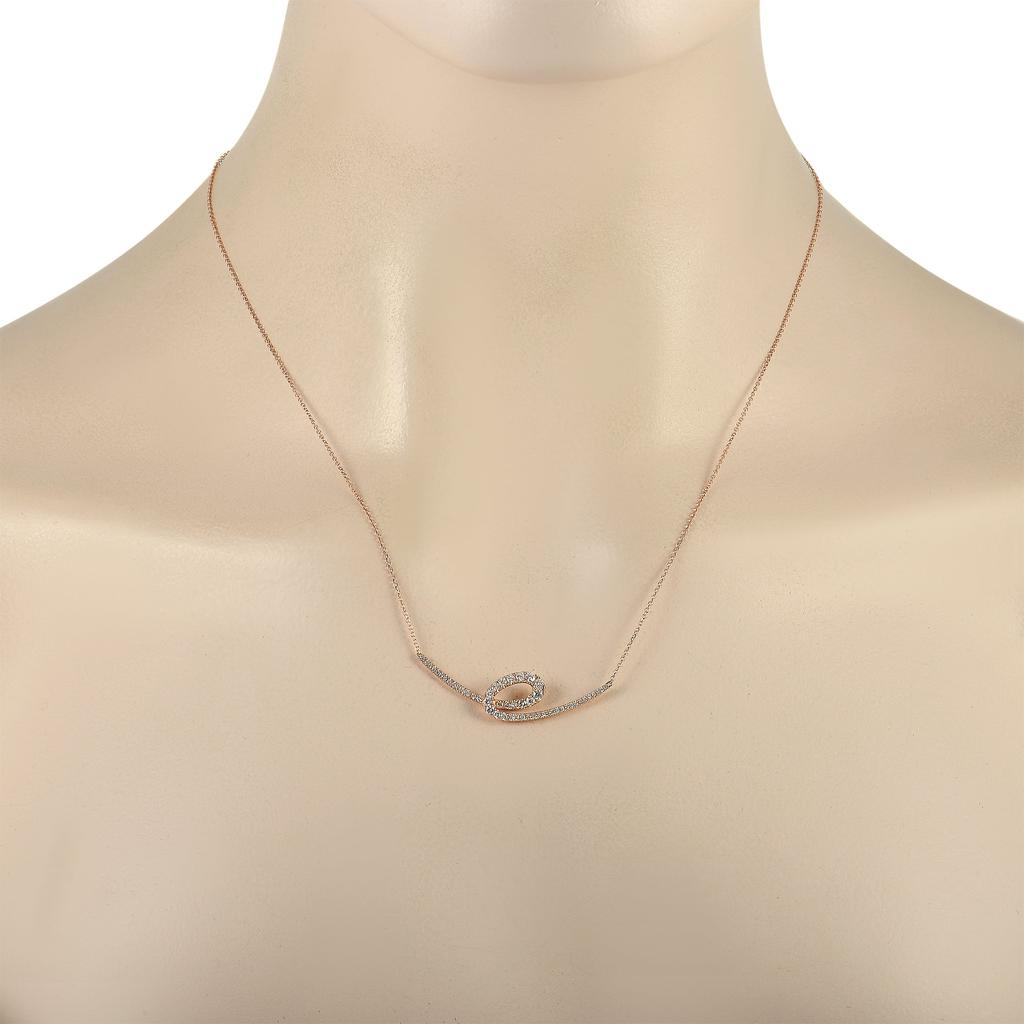 Non Branded 14K Rose Gold 0.48ct Diamond Necklace
