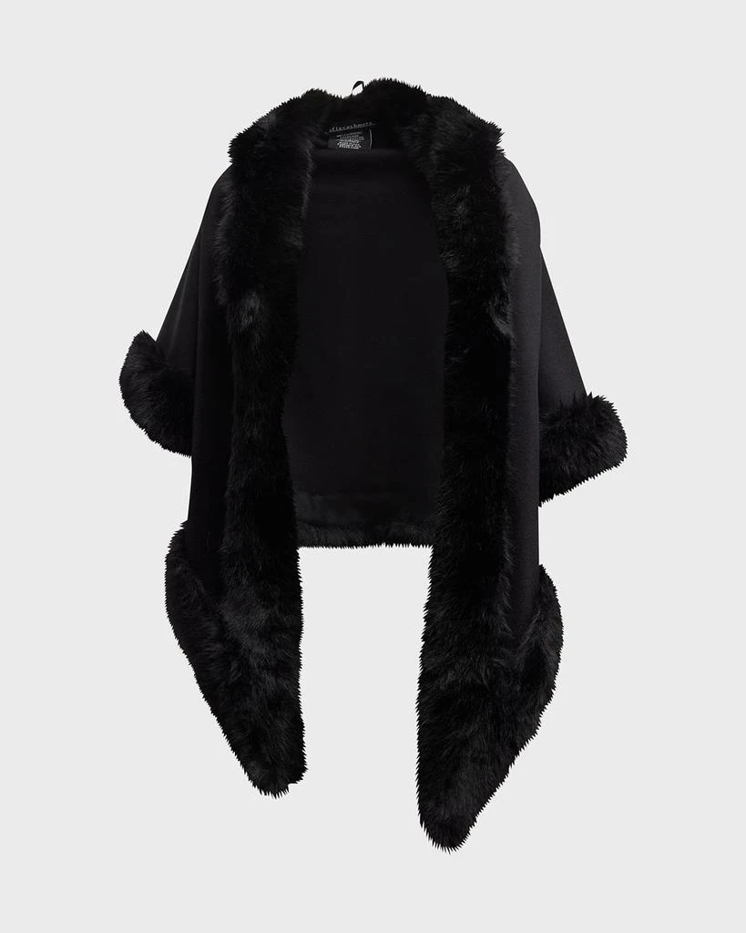 Sofia Cashmere Cashmere Faux Fur Trimmed Diamond Wrap 1