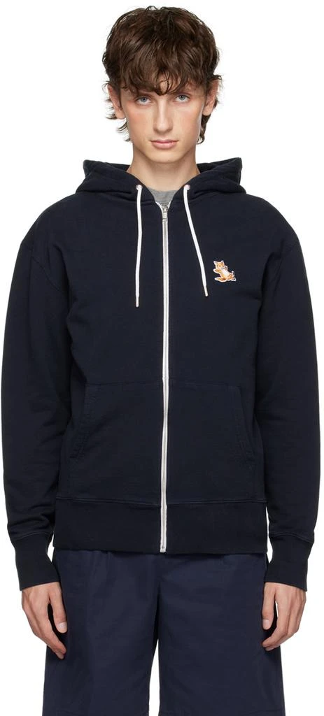 Maison Kitsune Navy Chillax Fox Hoodie 1