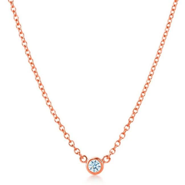 Suzy Levian 14k White Gold 0.25 ct TDW Diamond Solitaire Necklace 4