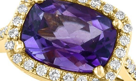 Effy 14K Gold Diamond
Amethyst Ring - Size 7 2