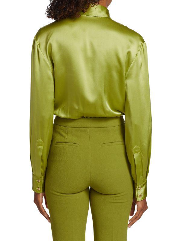 Sergio Hudson Silk Blouse Bodysuit
