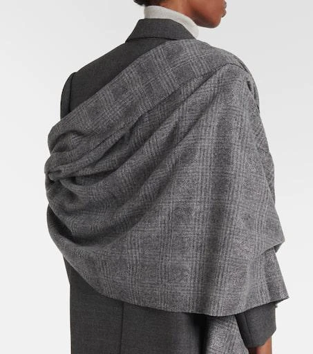 Brunello Cucinelli Prince of Wales check silk and wool-blend scarf 3