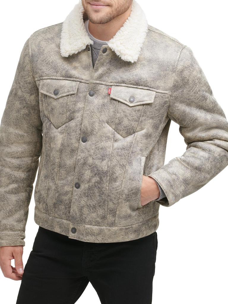Shop Classic Fit Faux Shearling Lined Bomber Jacket on Sale Shop Classic Fit Faux Shearling Lined Bomber Jacket on Sale