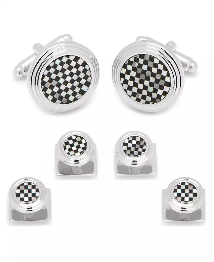 Ox and Bull Trading Co. Men
s Checker Cufflink and Stud Set 1
