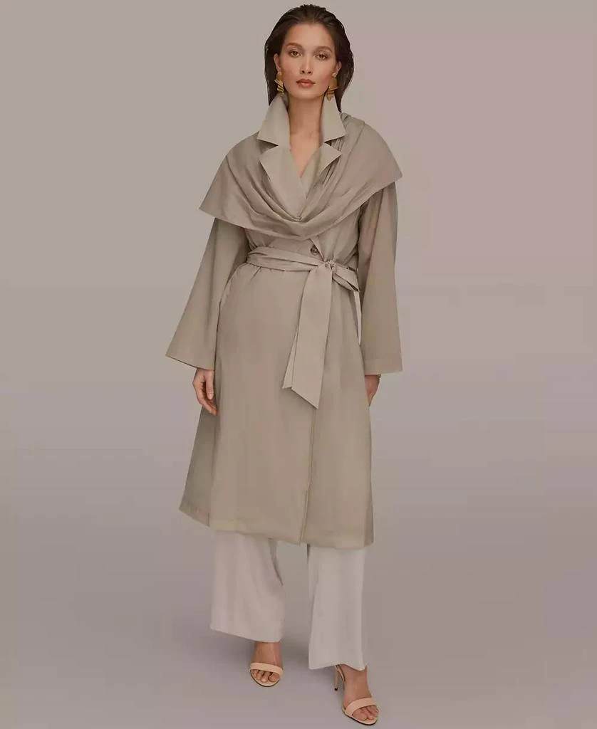 Donna Karan Women
s Belted Collared Neck Coat 7