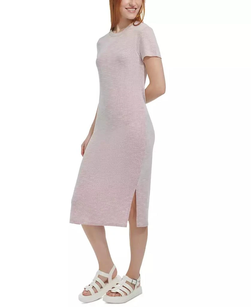 Marc New York by Andrew Marc Women's Pinstriped Midi T-Shirt Dress 4