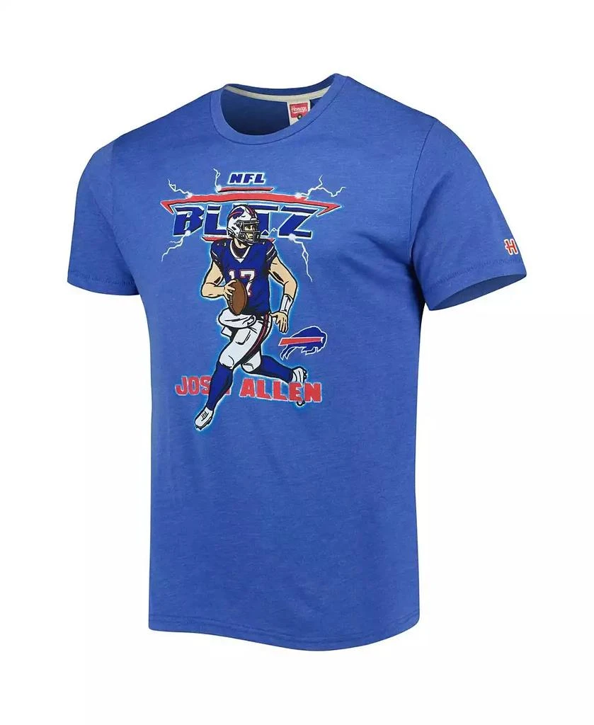 Homage Men's Josh Allen Heathered Royal Buffalo Bills NFL Blitz Player Tri-Blend T-shirt 3