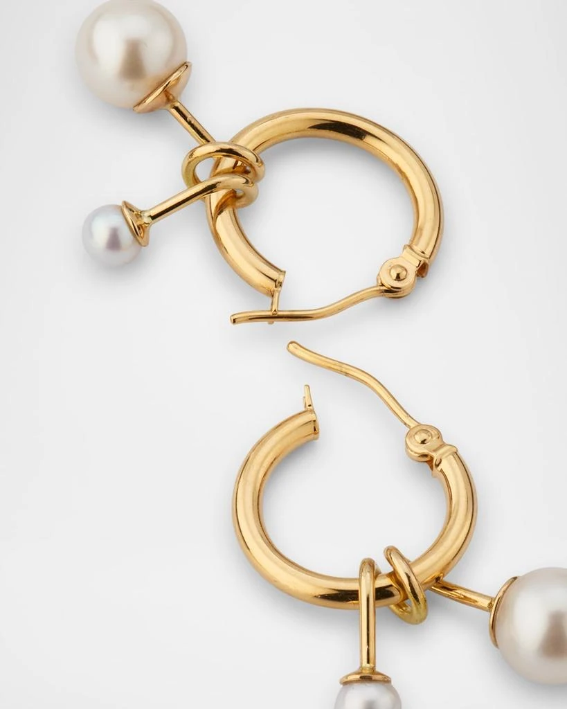 POPPY FINCH Hoop Earrings with Swirl Pearl Dangles 4