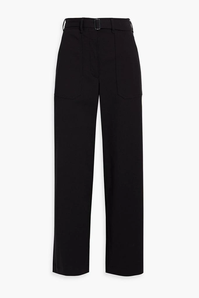 Theory Belted cotton-blend twill wide-leg pants 1