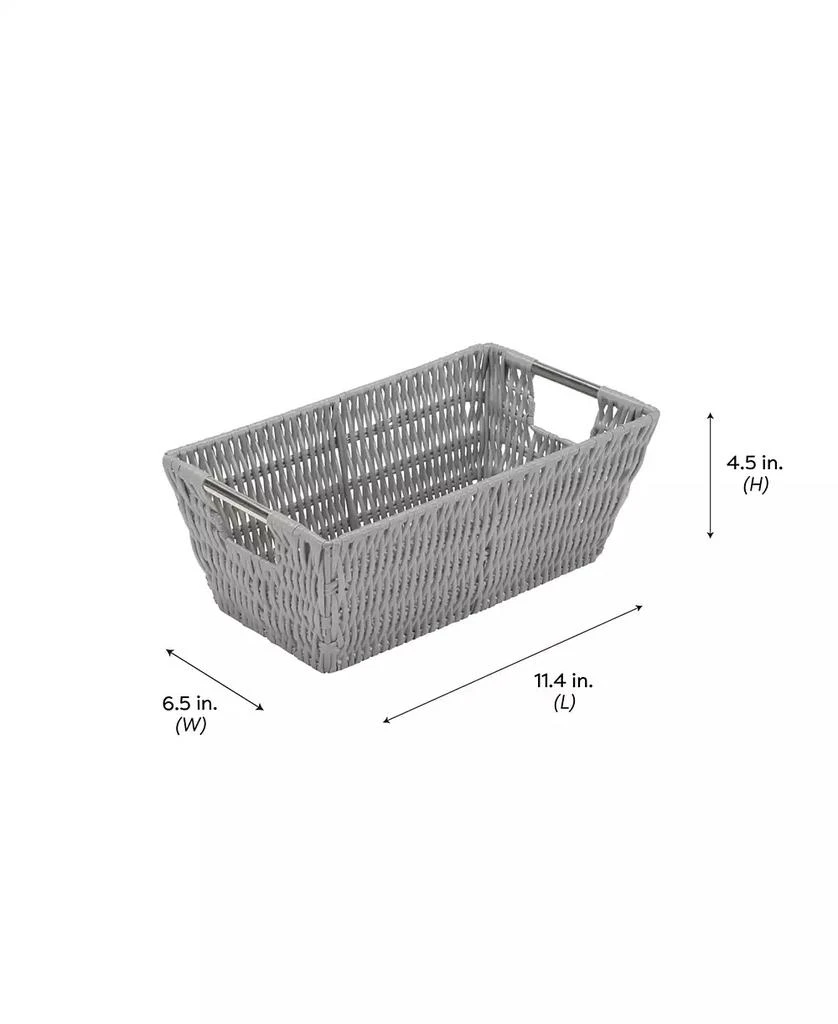 Simplify Small Shelf Storage Rattan Tote Basket 5