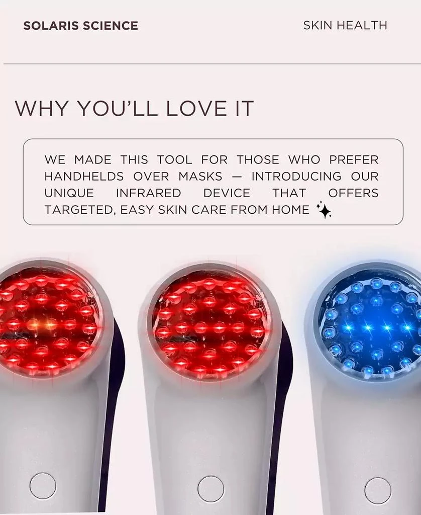 Solaris Laboratories NY Infrared + Red/Blue LED Facial Tool for Healthy Skin 7