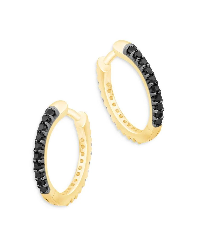 Bloomingdale's Black & White Diamond Reversible Huggie Hoop Earrings in 14K Yellow Gold, 0.25 ct. t.w. 1